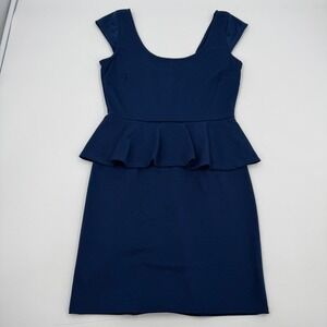 Speechless Navy Blue Peplum Dress Sleeveless‎ Party Cocktail Career